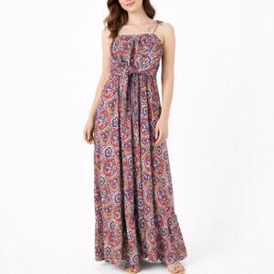 Antik Batik Sam Layered Printed Voile Maxi Dress Red Size S/ 38